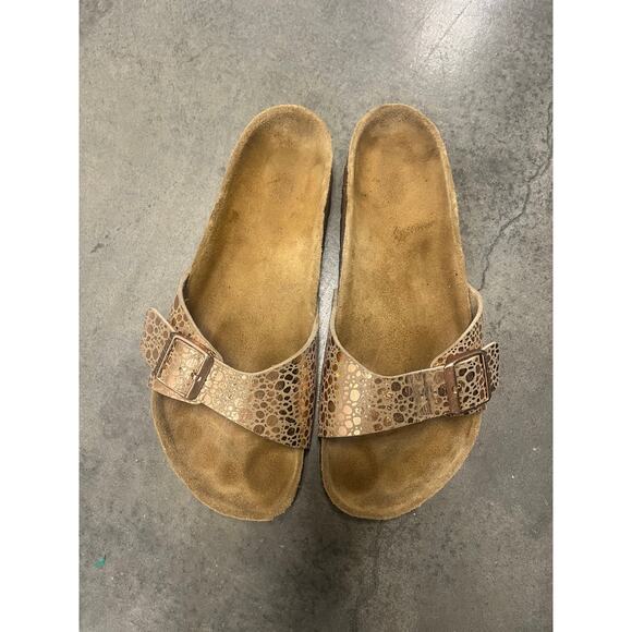 Birkenstock Sandals Womens Metallic Pearl Madrid Birko-Flor - Picture 1 of 5